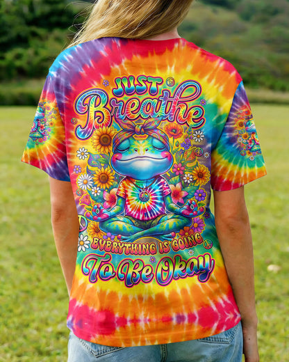 JUST BREATHE FROG COLORFUL ALL OVER PRINT - TYQY0705261