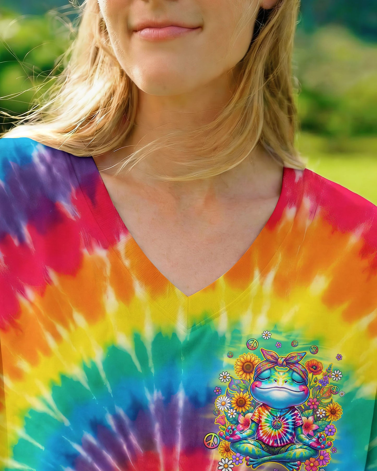 JUST BREATHE FROG COLORFUL ALL OVER PRINT - TYQY0705261