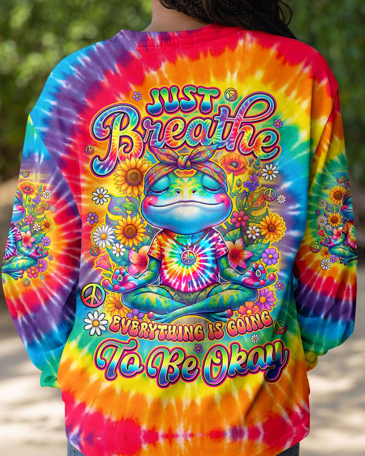 JUST BREATHE FROG COLORFUL ALL OVER PRINT - TYQY0705261