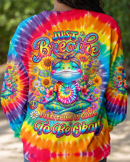JUST BREATHE FROG COLORFUL ALL OVER PRINT - TYQY0705261