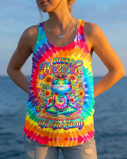 JUST BREATHE FROG COLORFUL ALL OVER PRINT - TYQY0705261