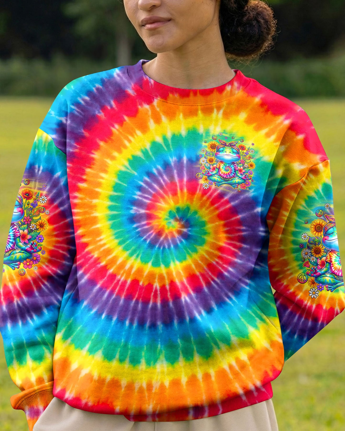 JUST BREATHE FROG COLORFUL ALL OVER PRINT - TYQY0705261
