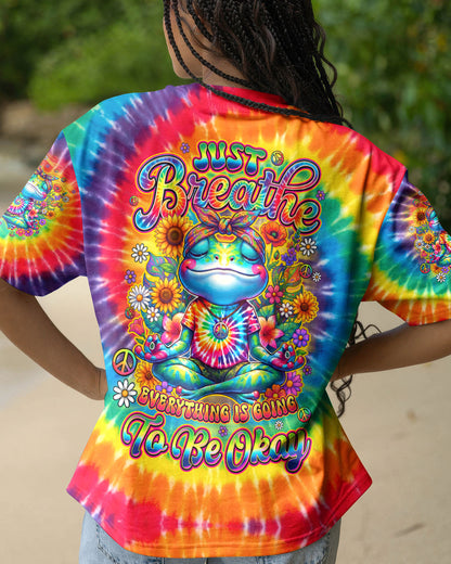 JUST BREATHE FROG COLORFUL ALL OVER PRINT - TYQY0705261