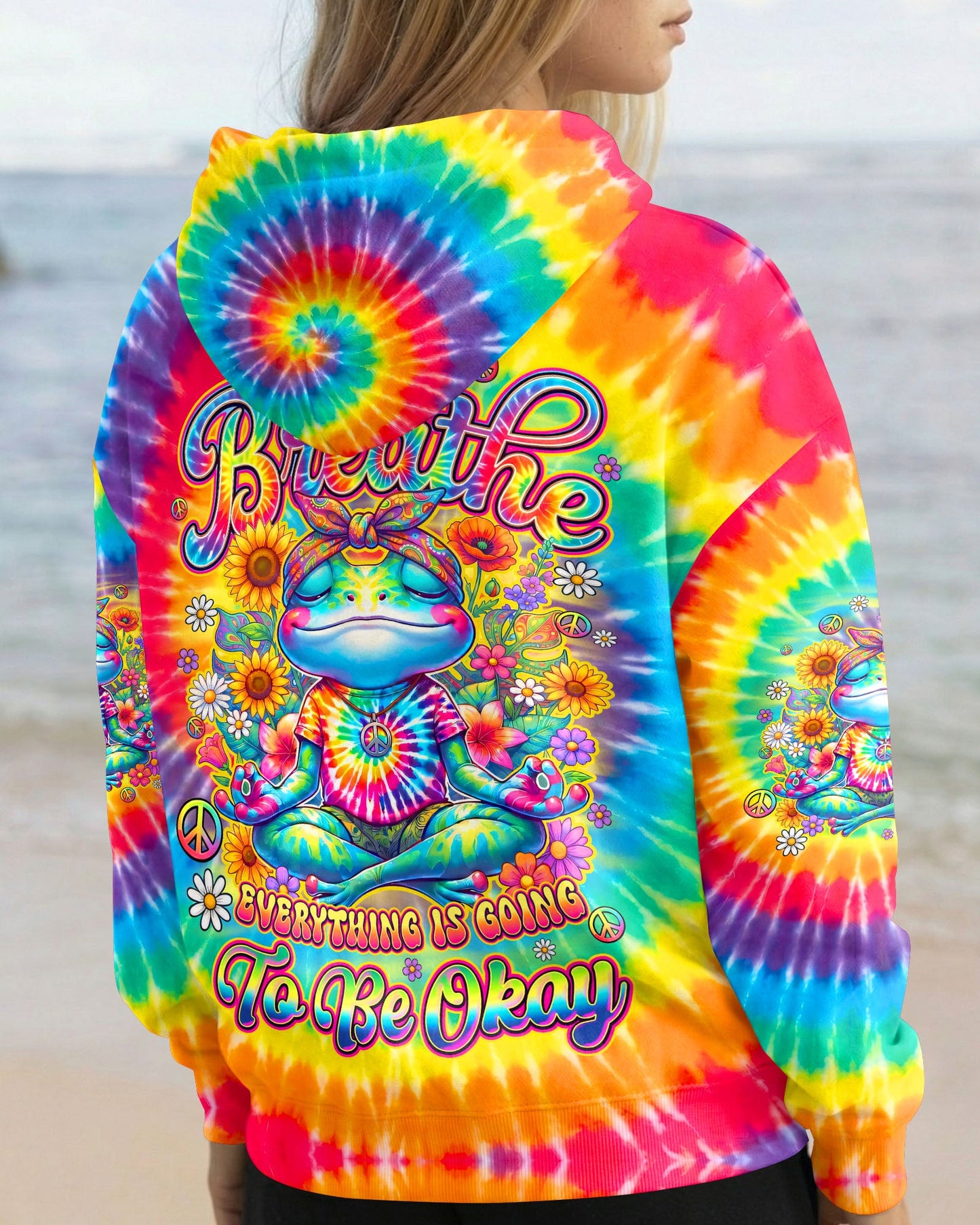 JUST BREATHE FROG COLORFUL ALL OVER PRINT - TYQY0705261