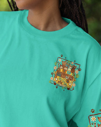 PEACE LOVE AND MEOW ALL OVER PRINT - TYQY0707263