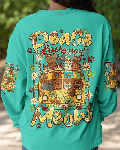 PEACE LOVE AND MEOW ALL OVER PRINT - TYQY0707263