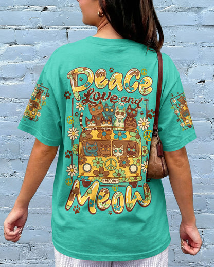 PEACE LOVE AND MEOW ALL OVER PRINT - TYQY0707263