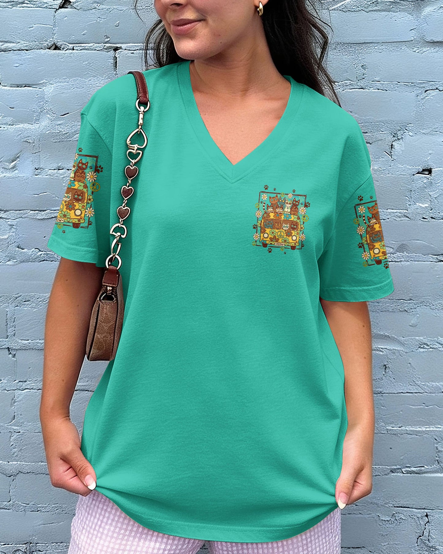 PEACE LOVE AND MEOW ALL OVER PRINT - TYQY0707263