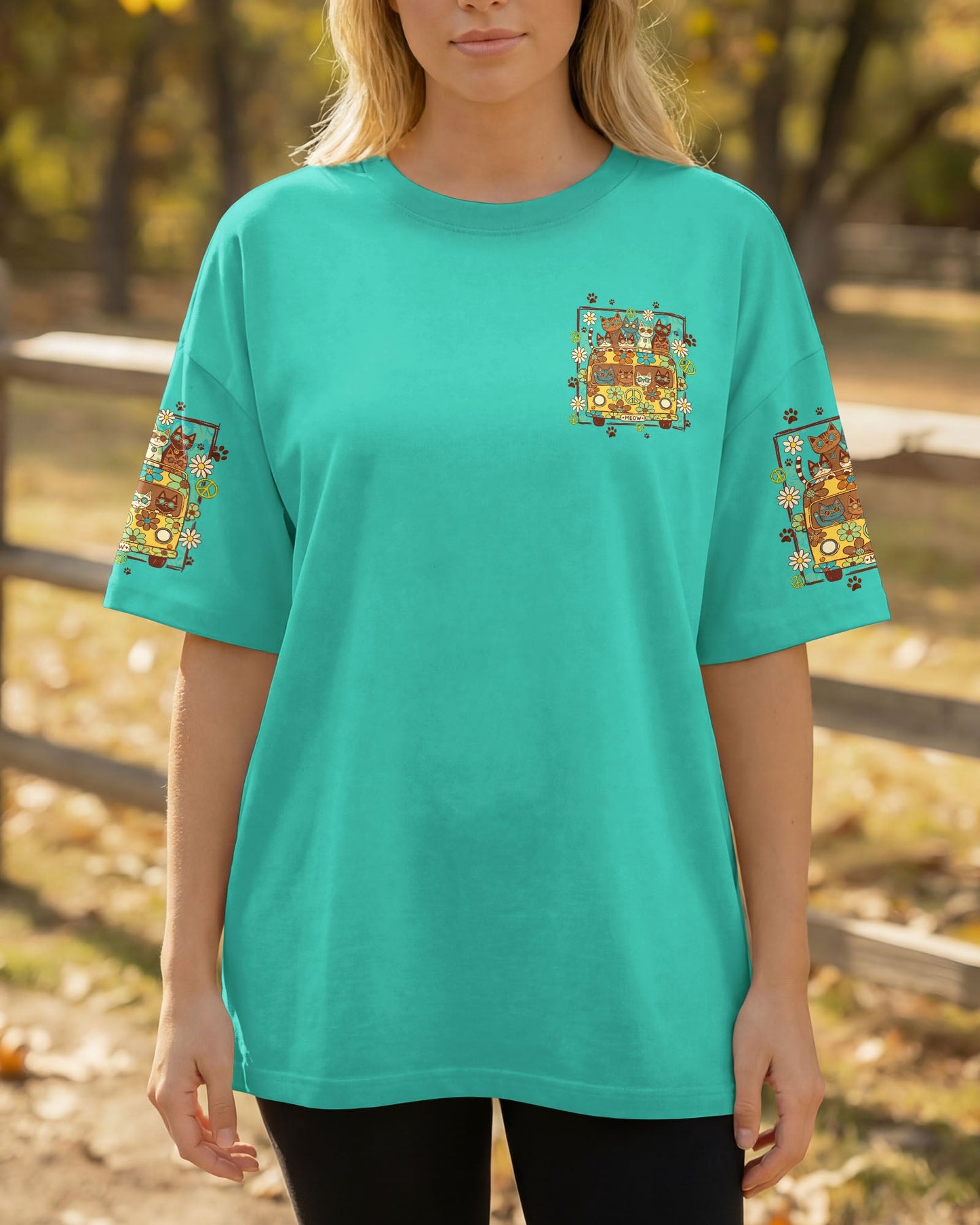 PEACE LOVE AND MEOW ALL OVER PRINT - TYQY0707263