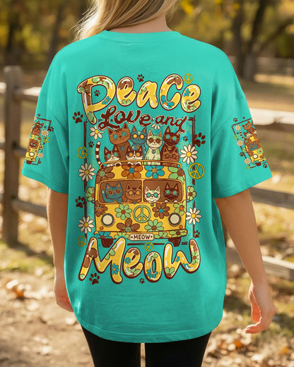 PEACE LOVE AND MEOW ALL OVER PRINT - TYQY0707263