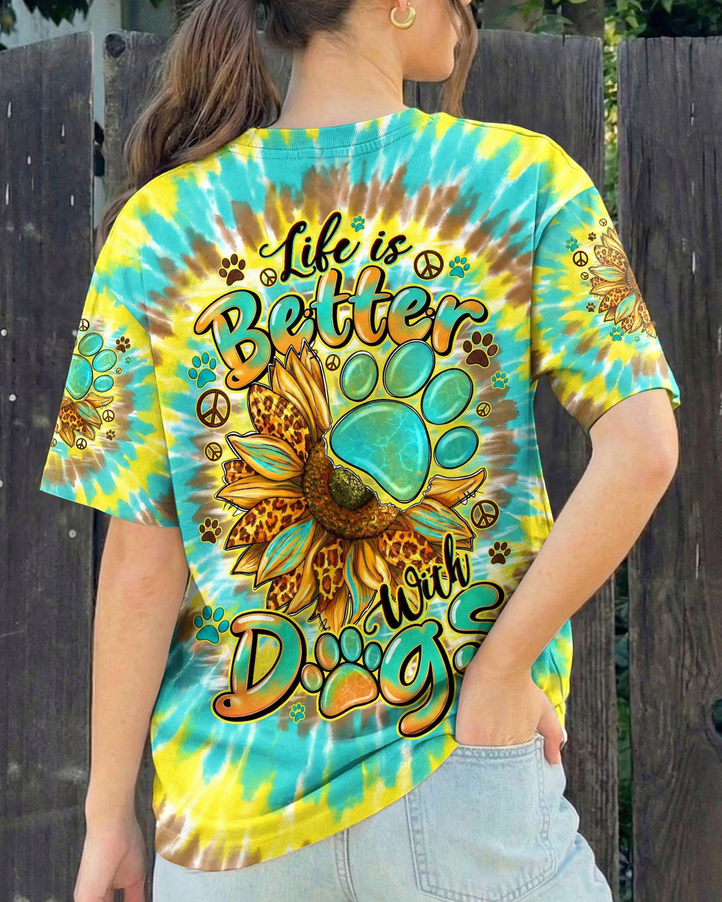 LIFE IS BETTER WITH DOGS ALL OVER PRINT - TYQY0805262
