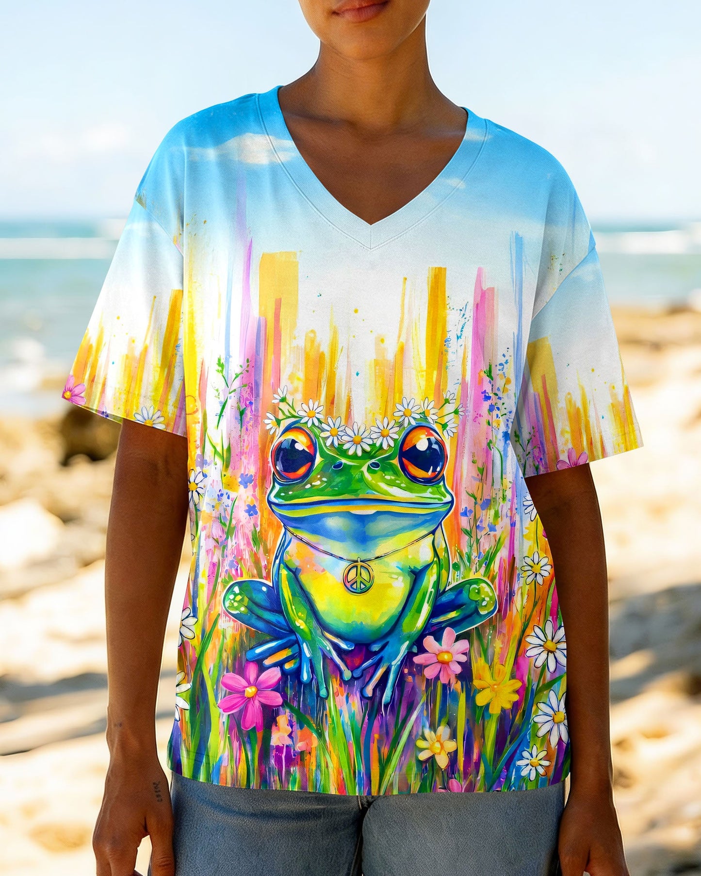 WHISPER WORDS OF WISDOM LET IT BE FROG ALL OVER PRINT - TYQY0806262