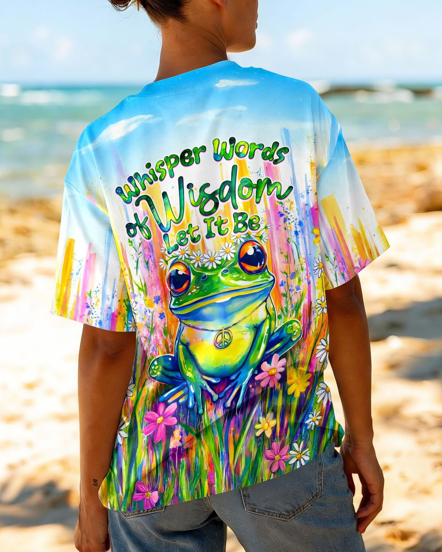 WHISPER WORDS OF WISDOM LET IT BE FROG ALL OVER PRINT - TYQY0806262