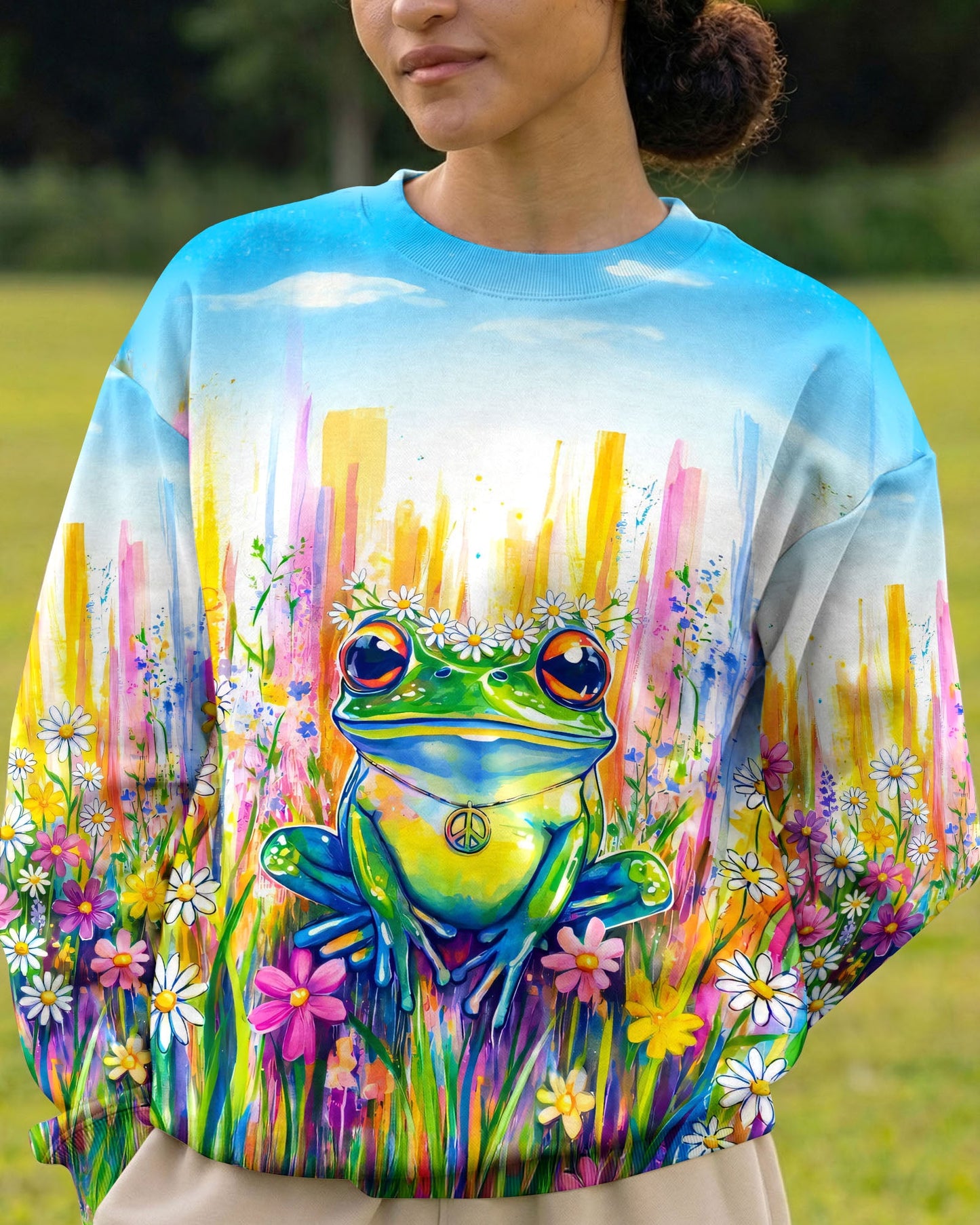 WHISPER WORDS OF WISDOM LET IT BE FROG ALL OVER PRINT - TYQY0806262