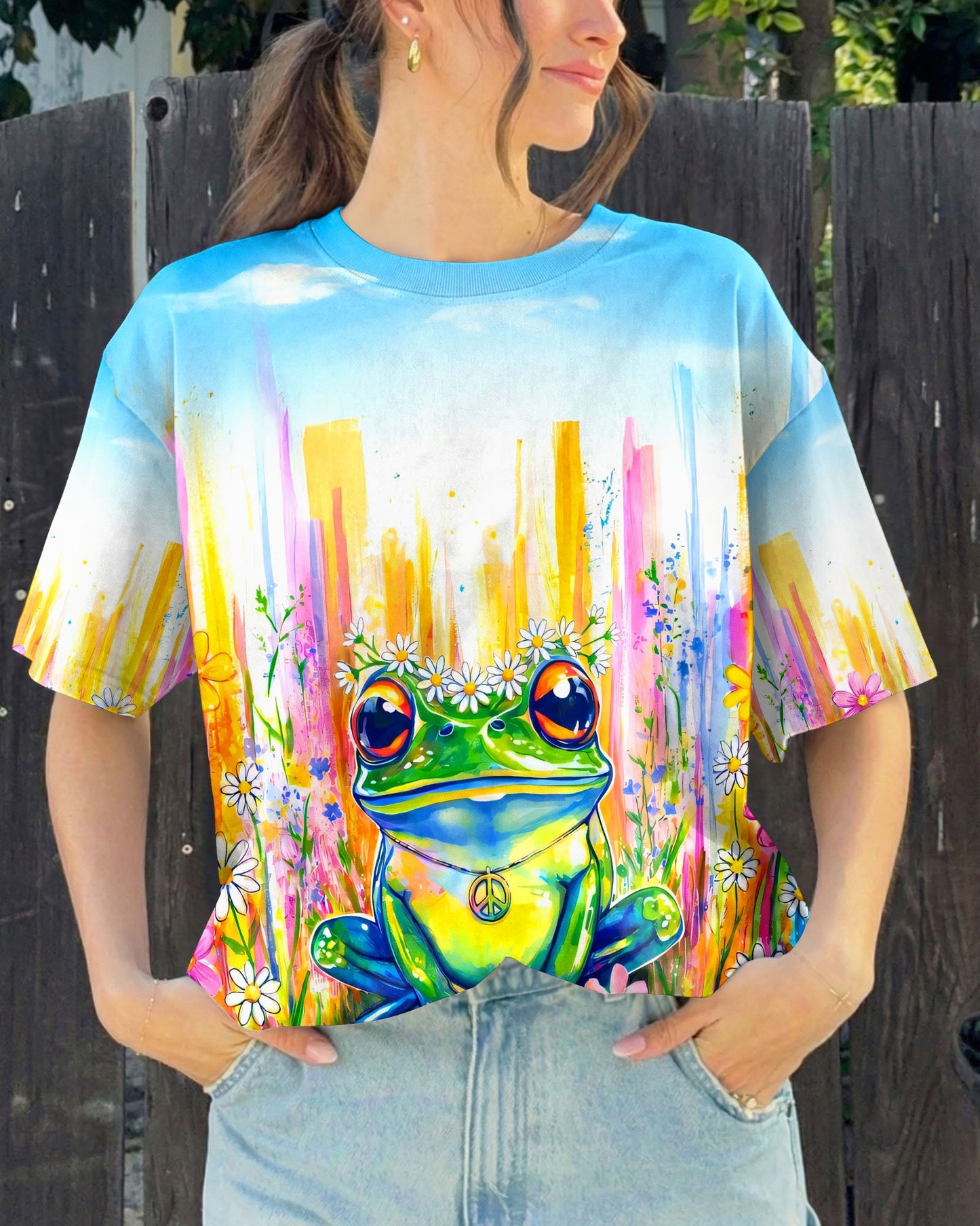 WHISPER WORDS OF WISDOM LET IT BE FROG ALL OVER PRINT - TYQY0806262