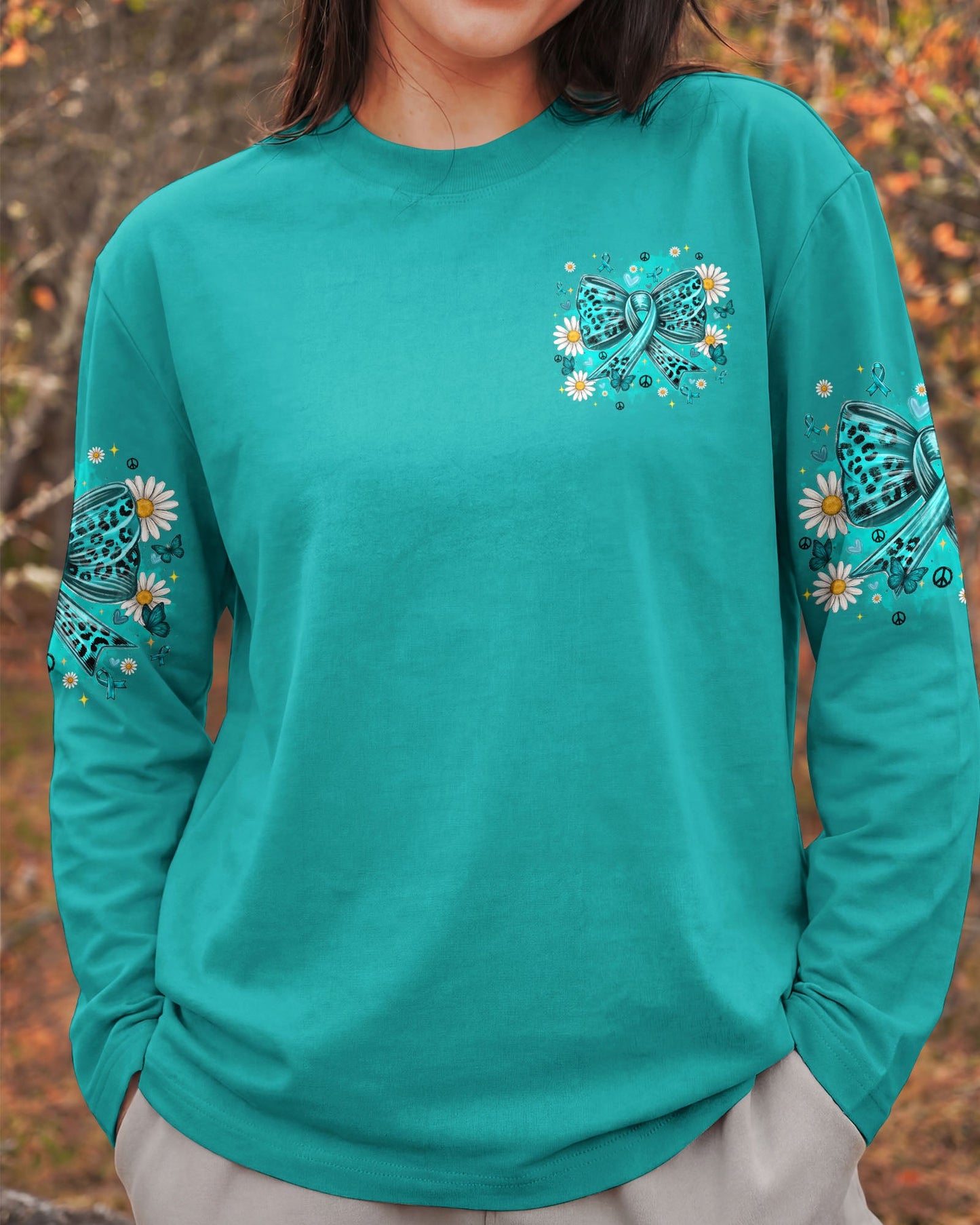 IN SEPTEMBER WE WEAR TEAL OVARIAN CANCER AWARENESS ALL OVER PRINT - TYQY1407262