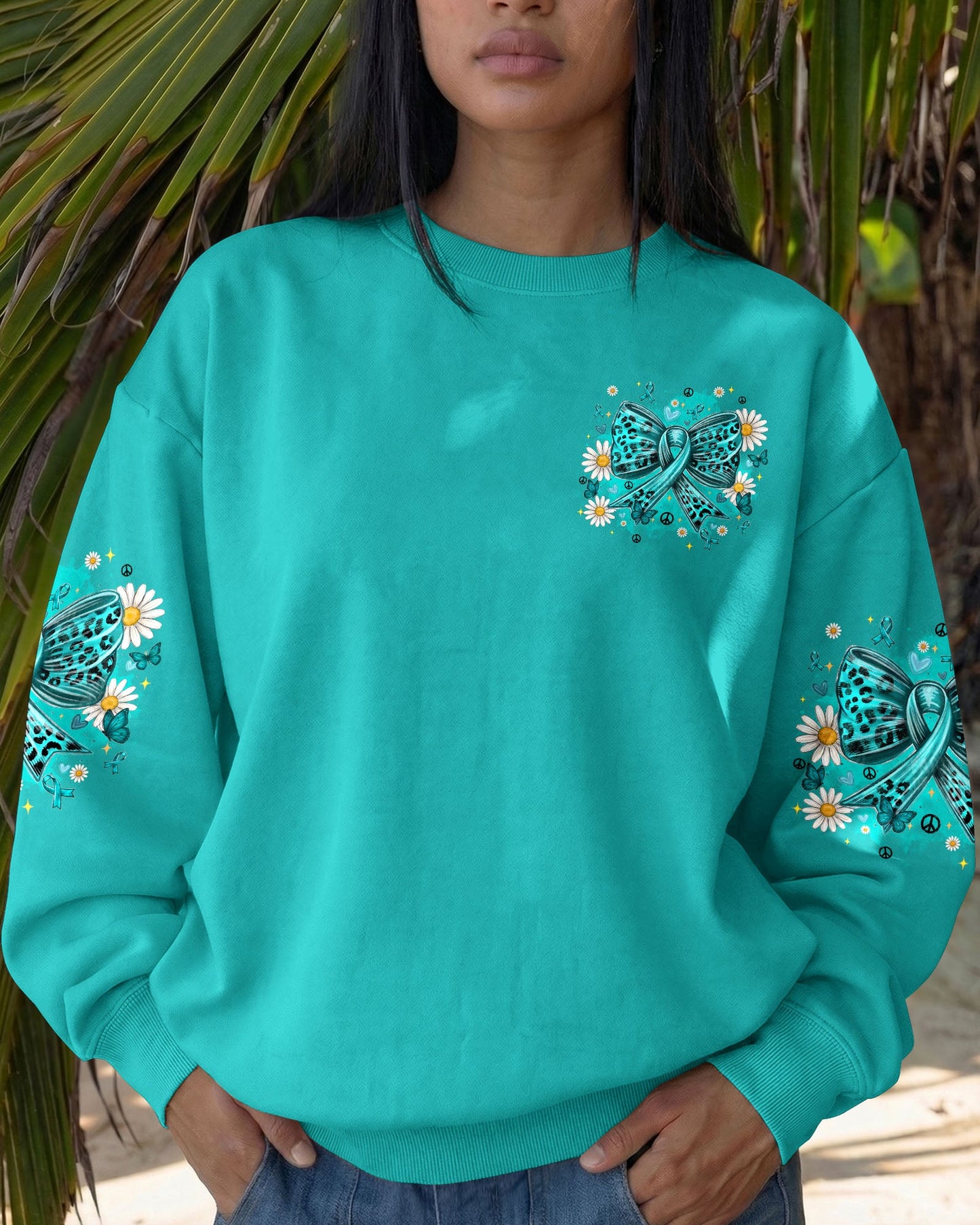 IN SEPTEMBER WE WEAR TEAL OVARIAN CANCER AWARENESS ALL OVER PRINT - TYQY1407262