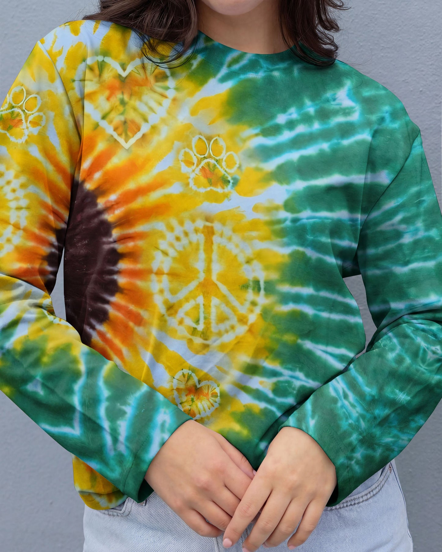 PEACE HEART PAW SUNFLOWER ALL OVER PRINT - TYQY1704263
