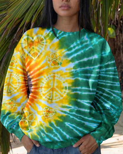 PEACE HEART PAW SUNFLOWER ALL OVER PRINT - TYQY1704263