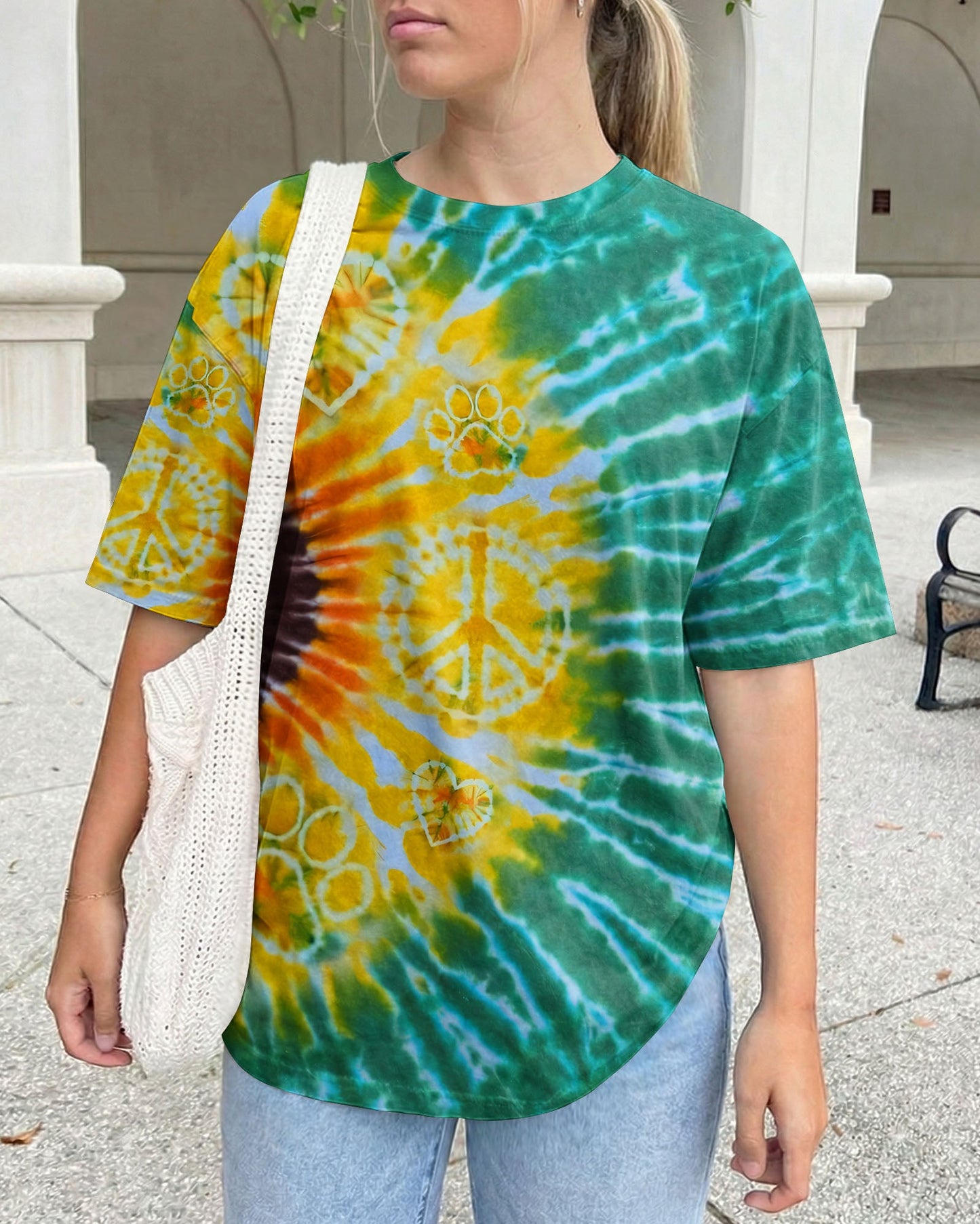 PEACE HEART PAW SUNFLOWER ALL OVER PRINT - TYQY1704263