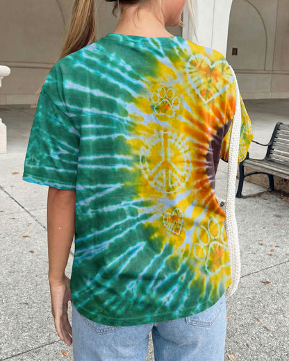 PEACE HEART PAW SUNFLOWER ALL OVER PRINT - TYQY1704263