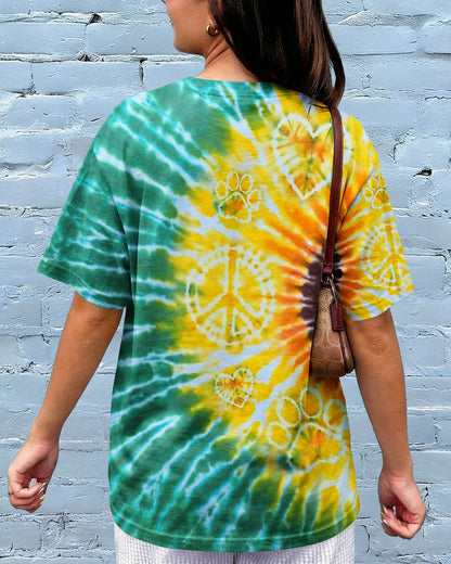 PEACE HEART PAW SUNFLOWER ALL OVER PRINT - TYQY1704263