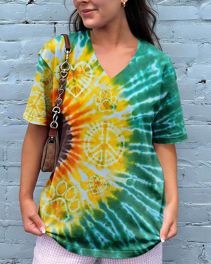 PEACE HEART PAW SUNFLOWER ALL OVER PRINT - TYQY1704263