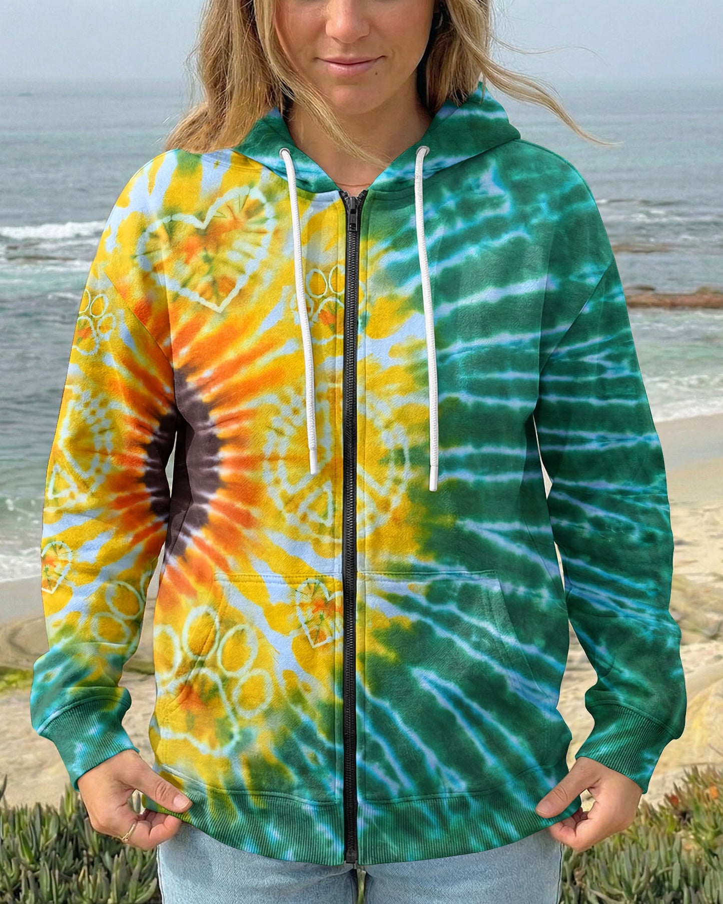 PEACE HEART PAW SUNFLOWER ALL OVER PRINT - TYQY1704263