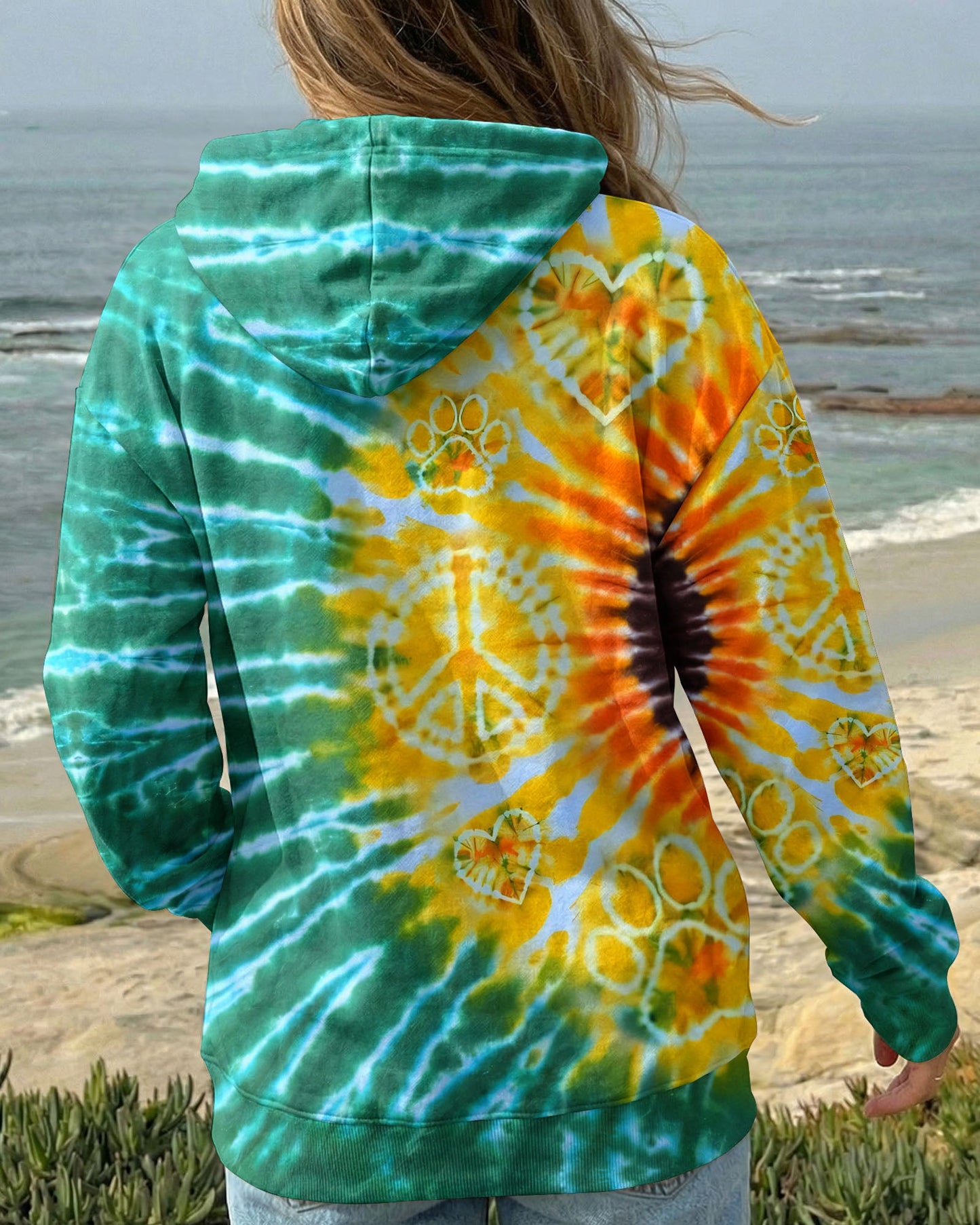 PEACE HEART PAW SUNFLOWER ALL OVER PRINT - TYQY1704263
