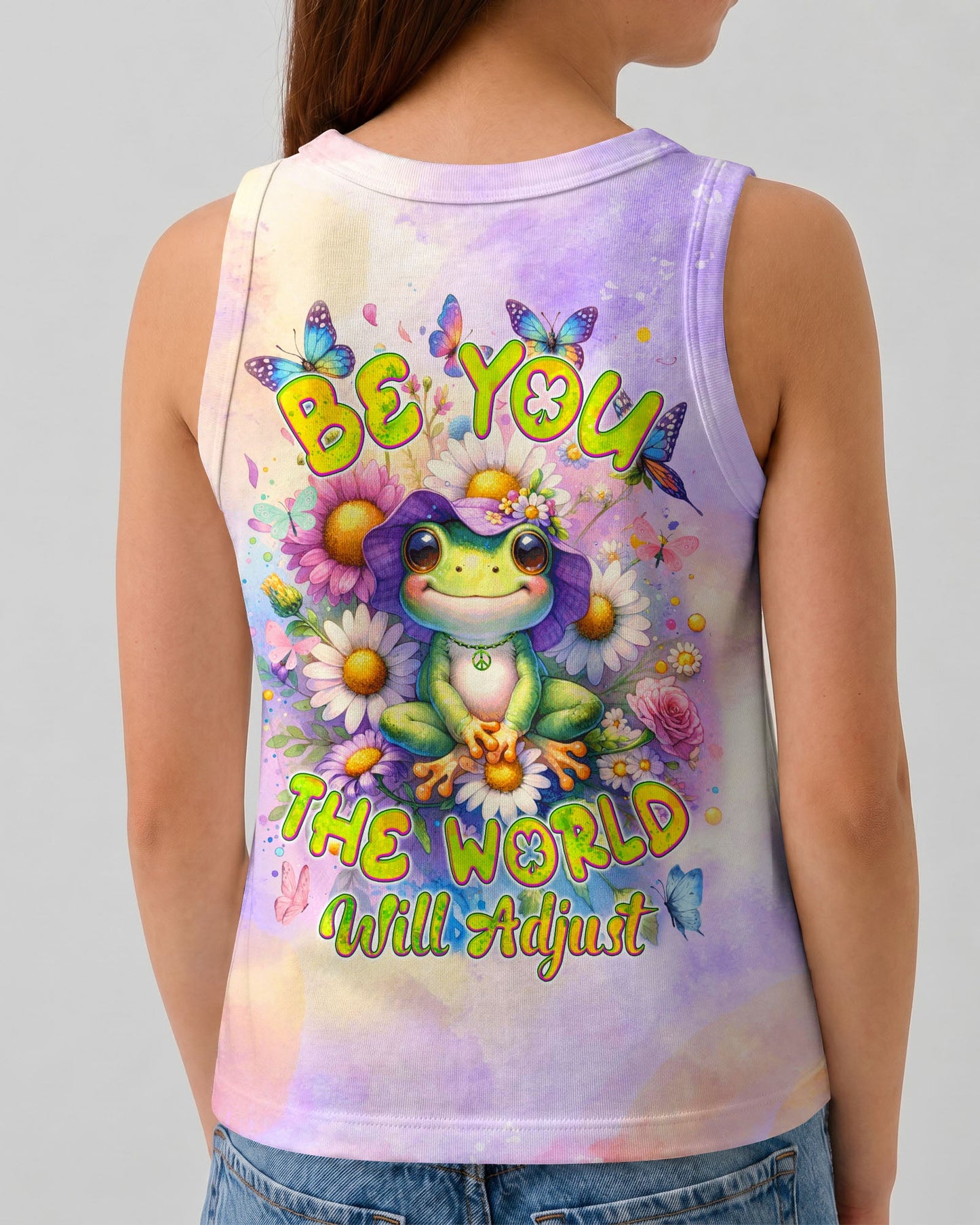 BE YOU THE WORLD WILL ADJUST FROG KIDS ALL OVER PRINT - TYQY1912232