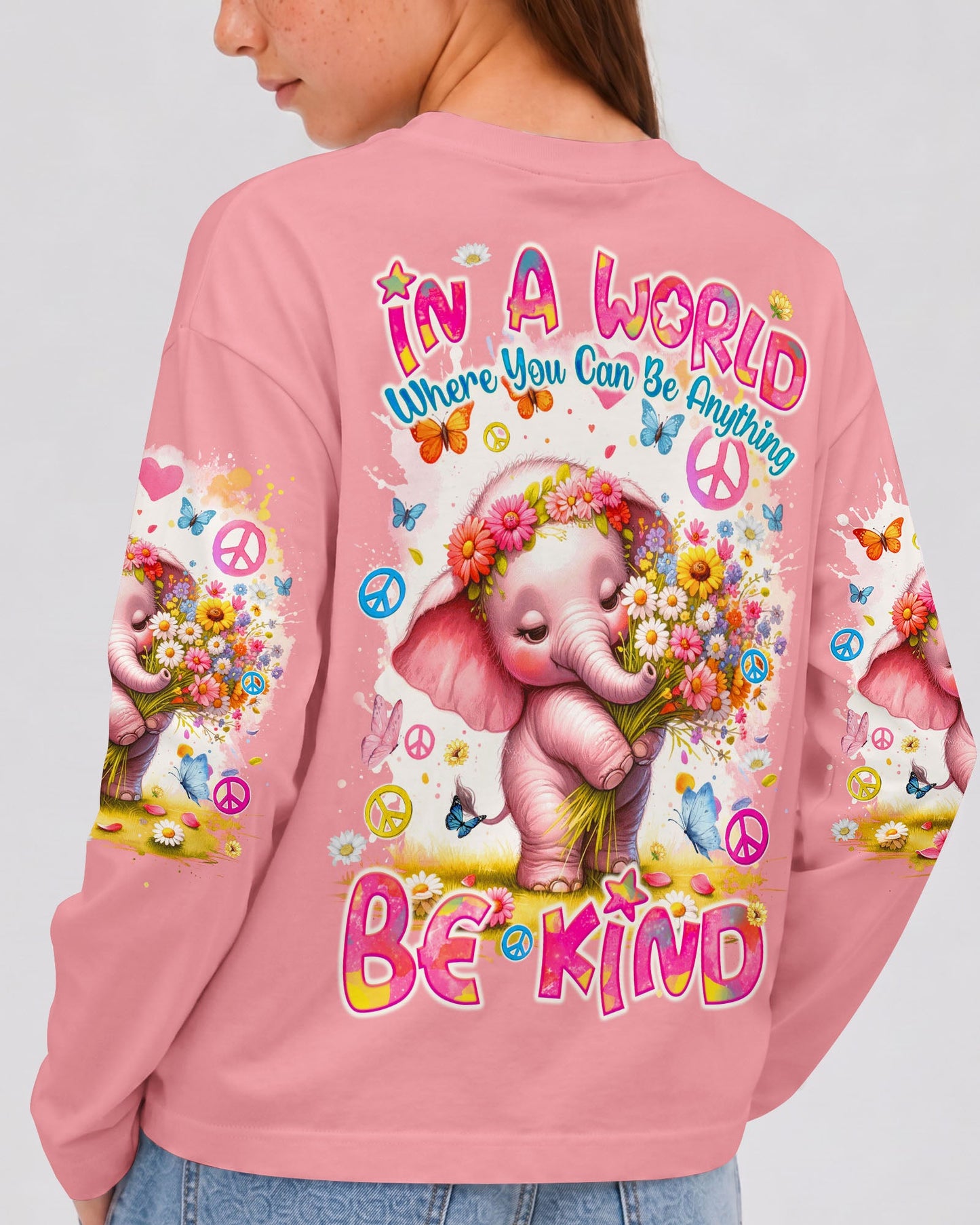 BE KIND ELEPHANT KIDS ALL OVER PRINT - TYQY1912233