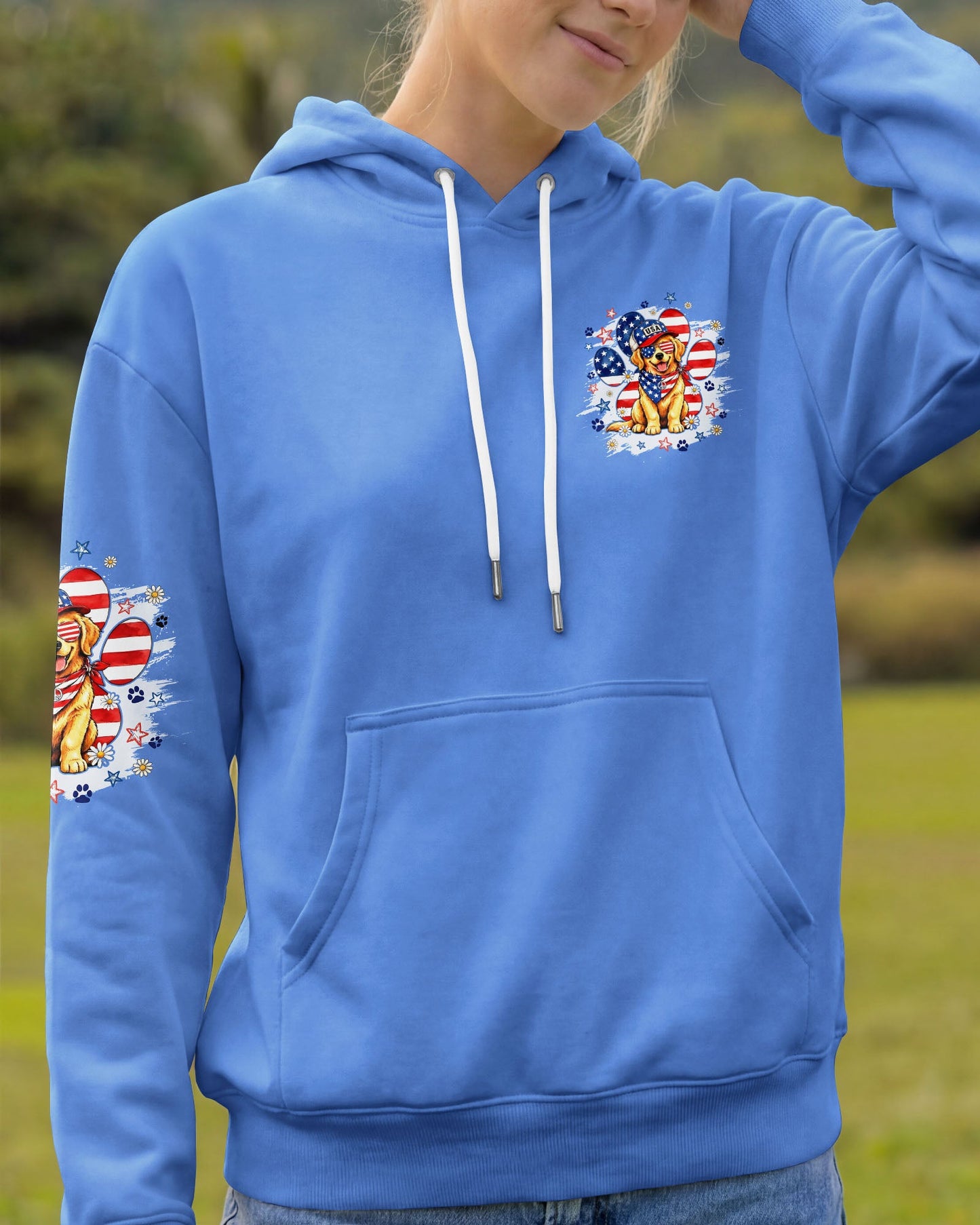 LIBERTY LOYALTY AND LOVE GOLDEN RETRIEVER DOG ALL OVER PRINT - TYQY2205262