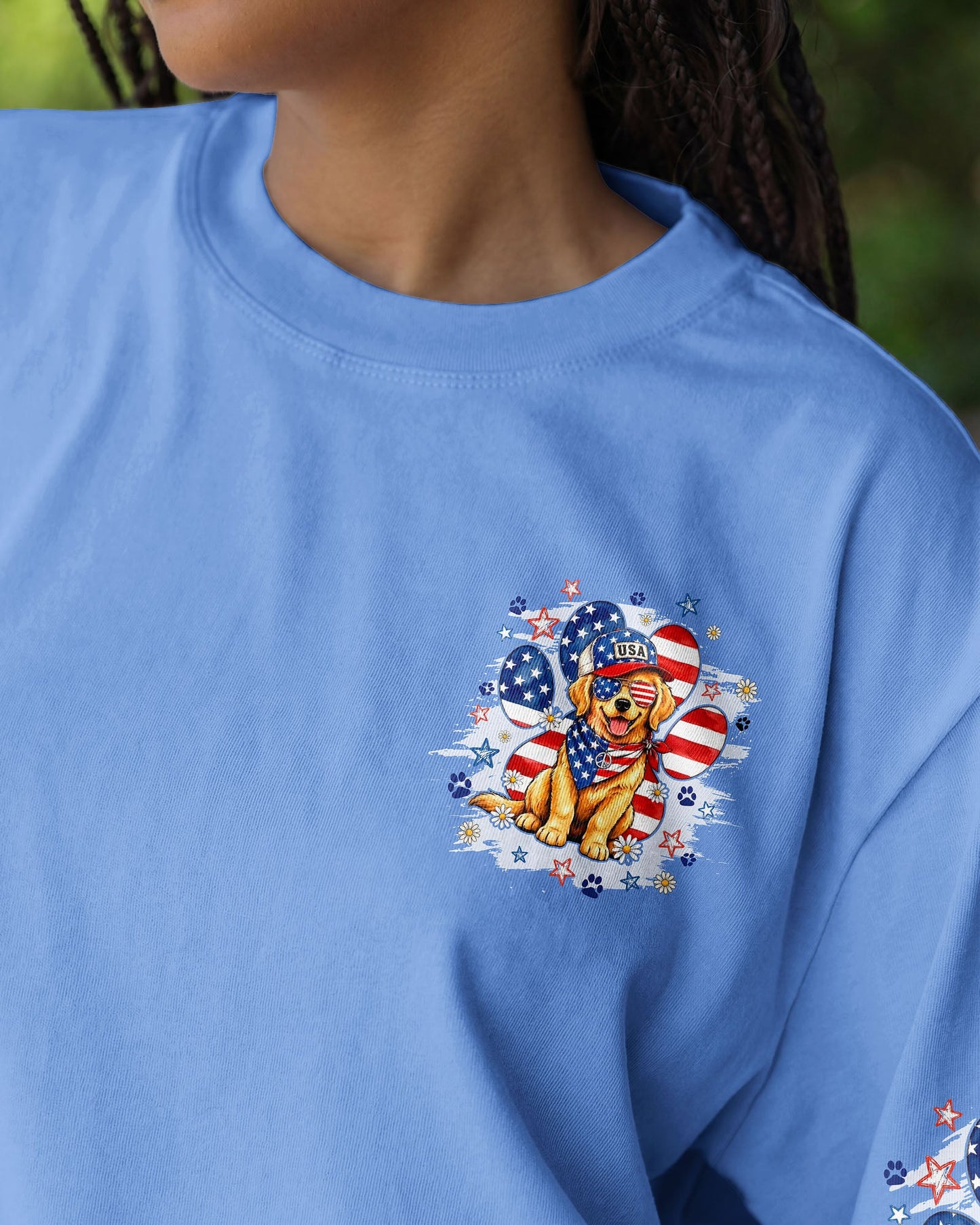 LIBERTY LOYALTY AND LOVE GOLDEN RETRIEVER DOG ALL OVER PRINT - TYQY2205262
