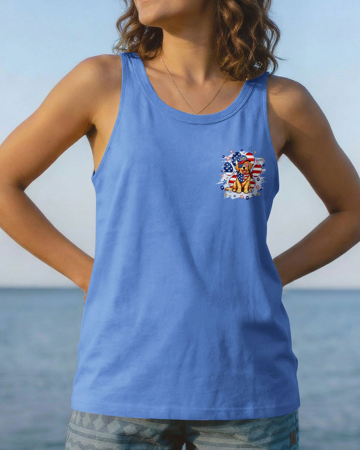 LIBERTY LOYALTY AND LOVE GOLDEN RETRIEVER DOG ALL OVER PRINT - TYQY2205262