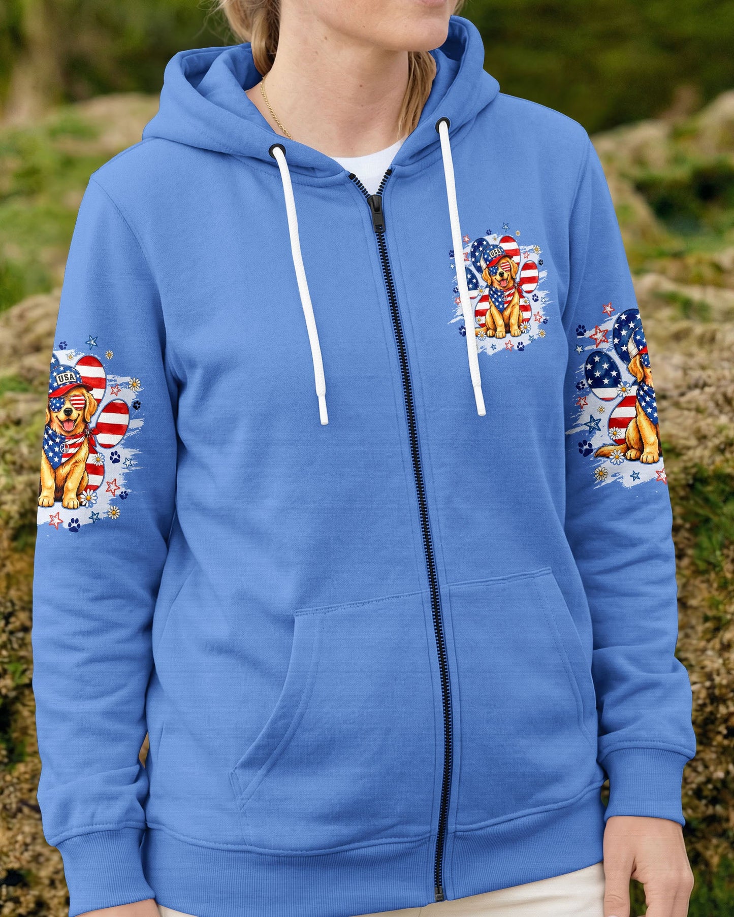 LIBERTY LOYALTY AND LOVE GOLDEN RETRIEVER DOG ALL OVER PRINT - TYQY2205262
