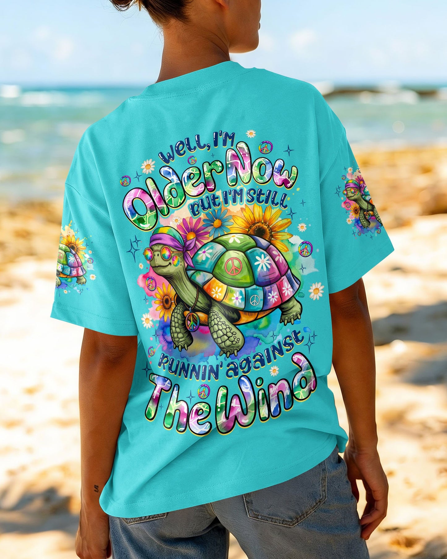 RUNNING AGAINST THE WIND TURTLE ALL OVER PRINT - TYQY2505263