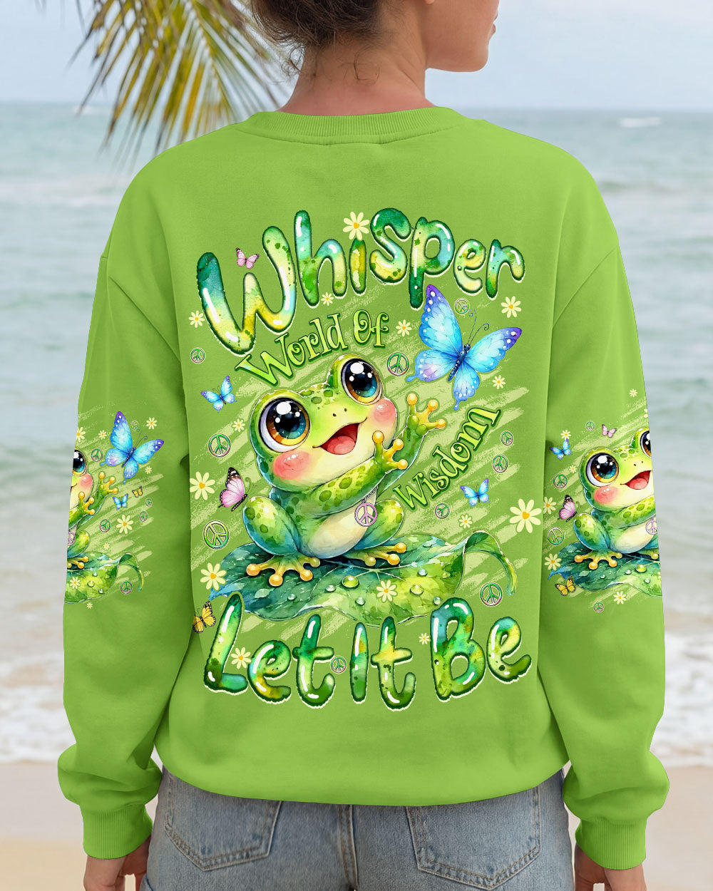 WHISPER WORDS OF WISDOM LET IT BE FROG ALL OVER PRINT - TYQY3006261