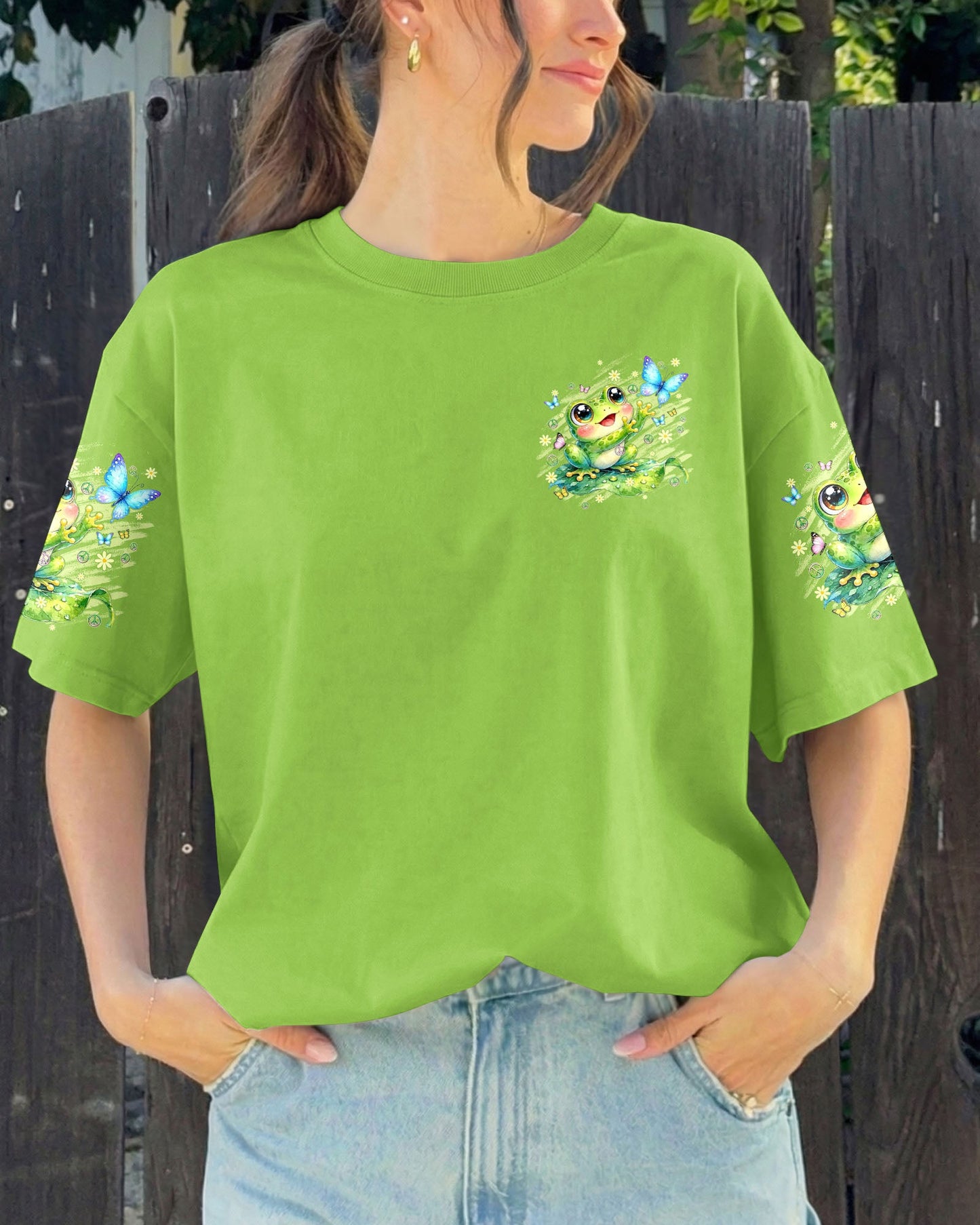 WHISPER WORDS OF WISDOM LET IT BE FROG ALL OVER PRINT - TYQY3006261