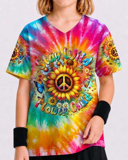 STAY WILD FLOWER CHILD TIE DYE KIDS ALL OVER PRINT - TYTM1912232