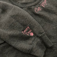 Load image into Gallery viewer, Personalized Pet Dog Cat Mom Embroidered Sweatshirt With Pet Names
