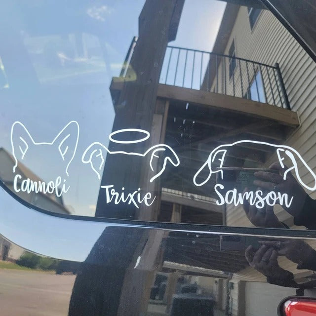 Customize Dog Ears Sticker With Name