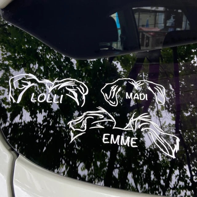 Customize Dog Ears Sticker With Name