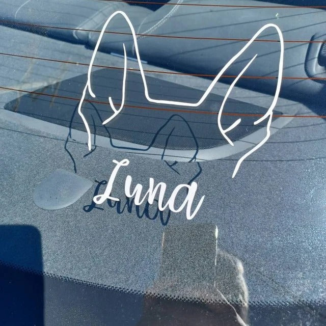 Customize Dog Ears Sticker With Name