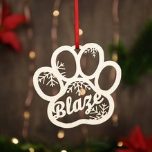 Load image into Gallery viewer, Personalized Dog Paw Christmas Ornament
