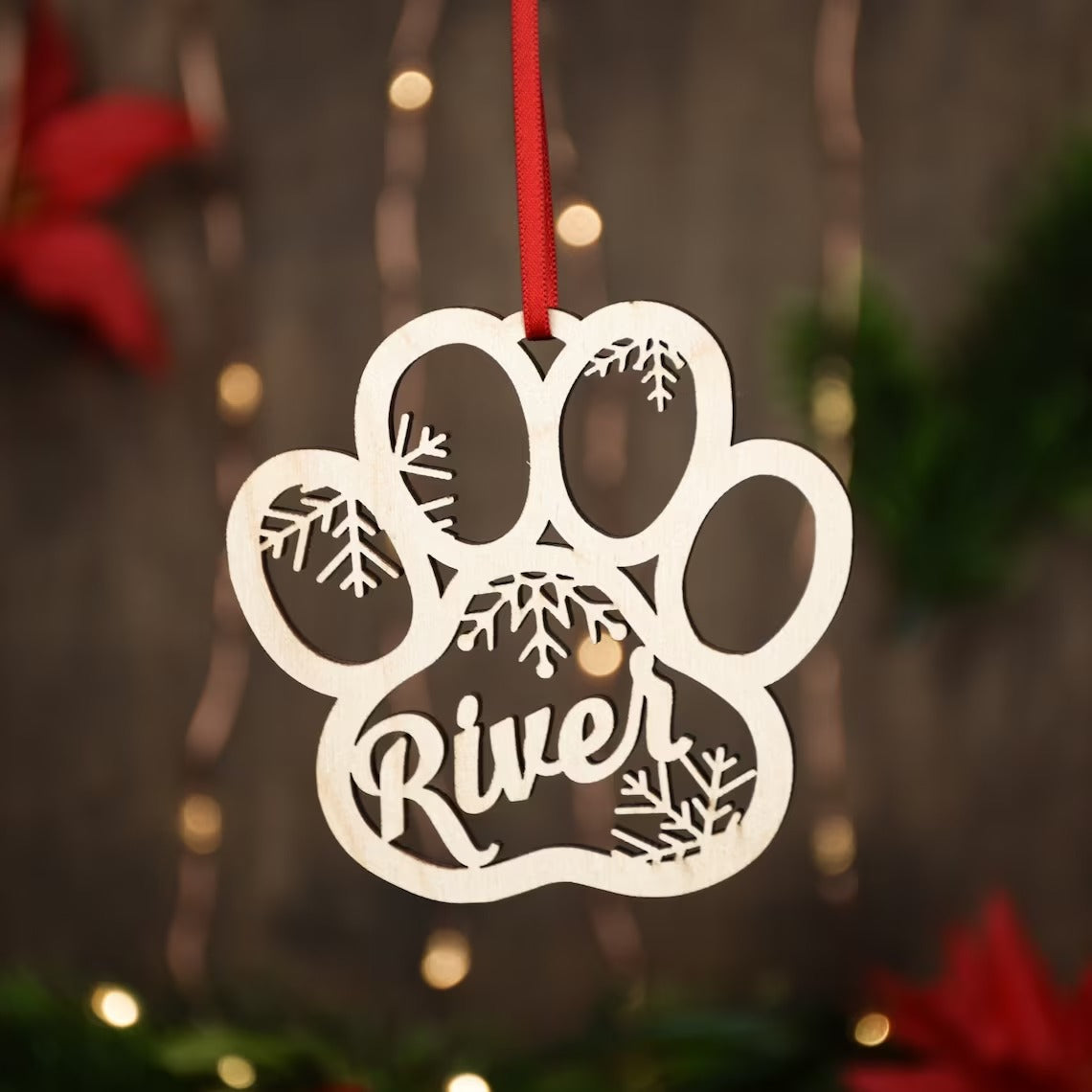 Personalized Dog Paw Christmas Ornament
