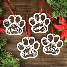 Load image into Gallery viewer, Personalized Dog Paw Christmas Ornament
