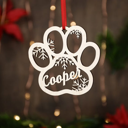 Personalized Dog Paw Christmas Ornament