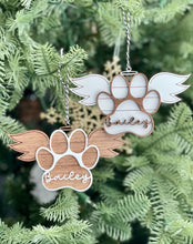 Load image into Gallery viewer, Personalized Pet Angel Paw Ornament
