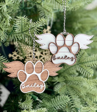 Load image into Gallery viewer, Personalized Pet Angel Paw Ornament
