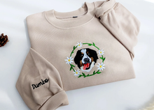 Load image into Gallery viewer, Personalized Embroidered Floral Pet Dog Cat Hoodie Sweatshirt T-Shirt
